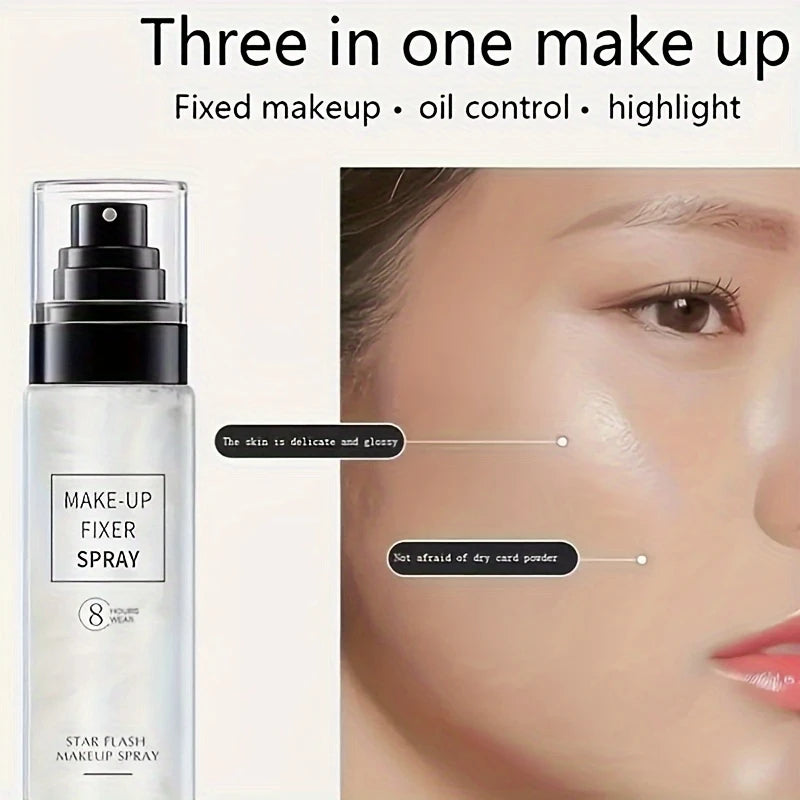 Makeup Setting Spray,Oil Control Lightweight Quicksand Setting Spray 100ml,Moisturizing Long Lasting For 16h Toner Set Makeup