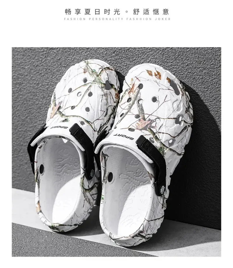 Summer Men's Clogs Sandals Man Home Garden Shoes Comfortable Men Slippers Non-Slip Soft Bottom Flip Flop Sandals Big Size 46 47