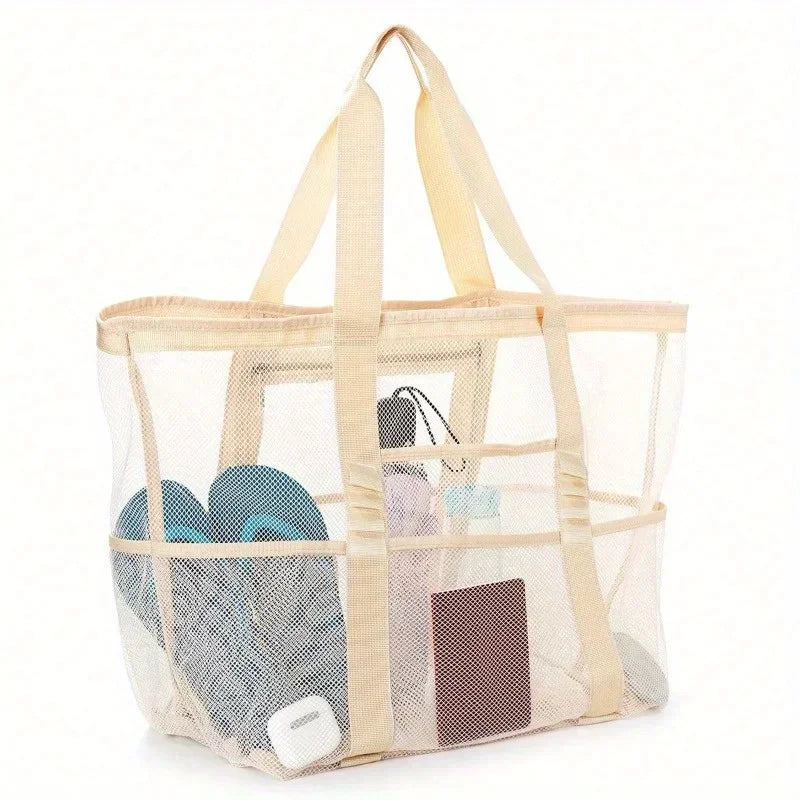 Large Mesh Beach Bag Oversized Waterproof Swim Bag with Separate Wet Pocket Multi Purpose Travel Tote for  Beach Tote