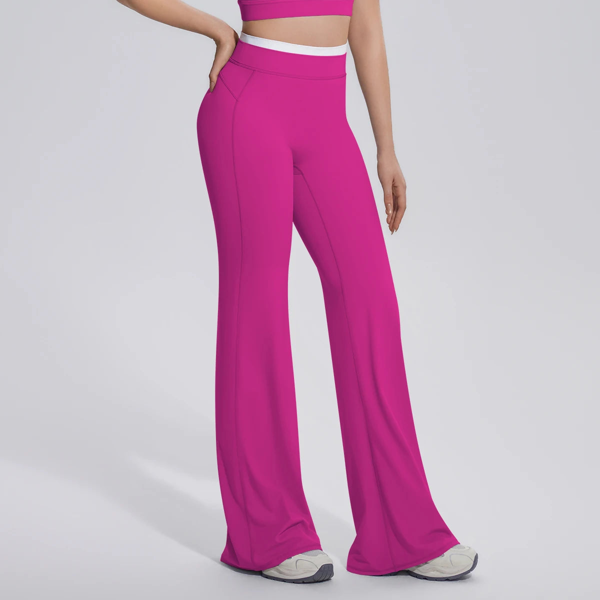 Rooftrellen Summer Woman Loose Breathable Yoga Wide Leg Pants Gym Running Quick Drying Yoga Pants High Stretch Bell-bottoms
