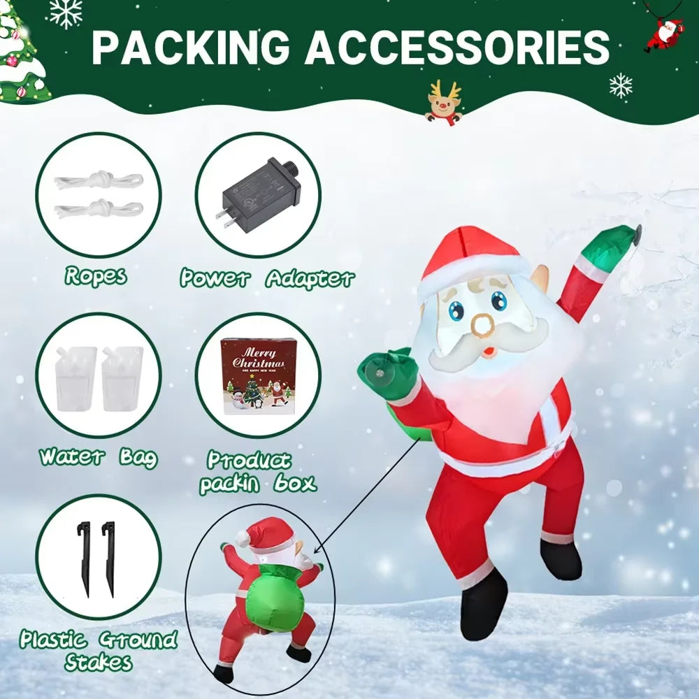1pcChristmas Decorations Inflatable Santa Claus Climbing Wall Toys Home Yard Ornaments Decor Christmas Supplies Fest