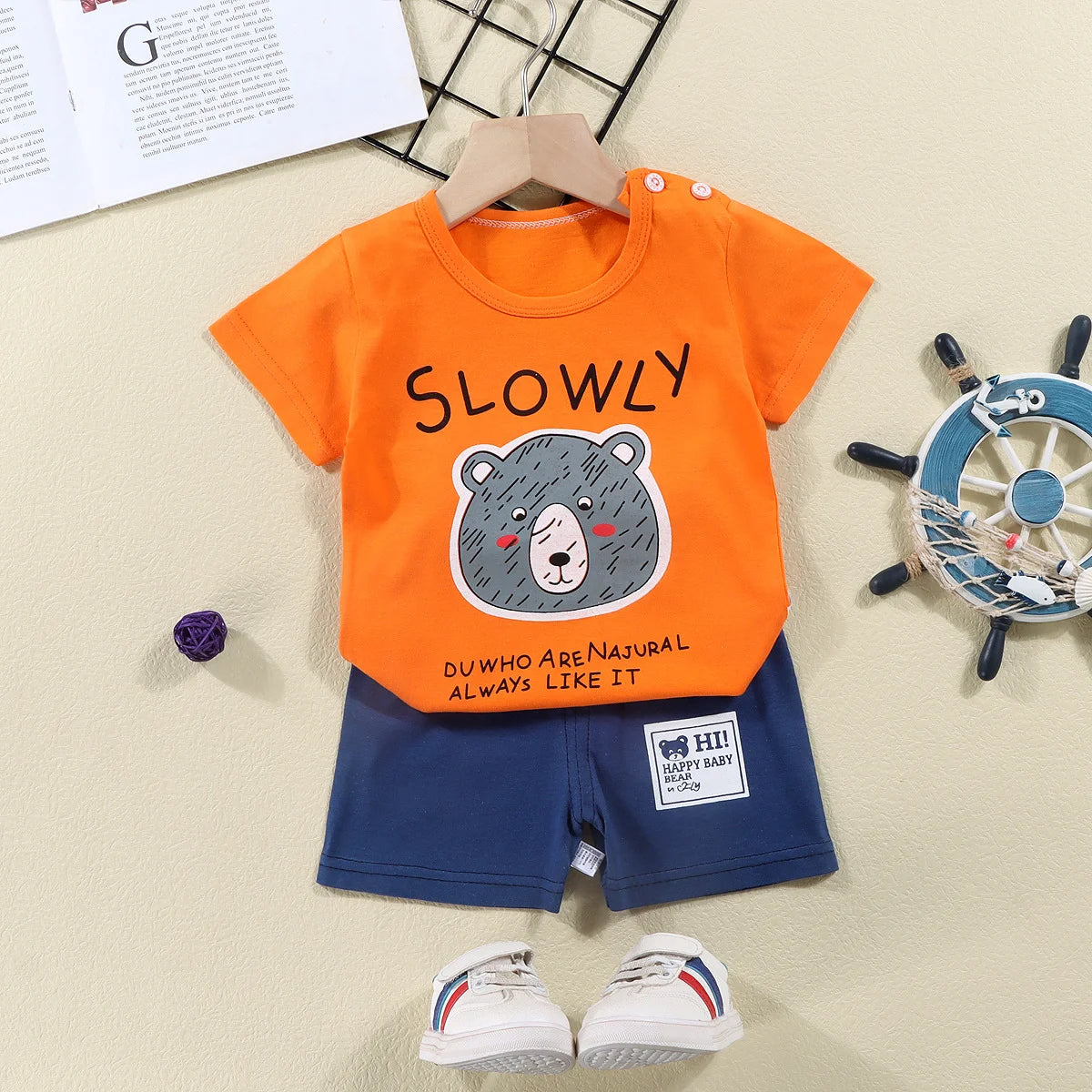 2PCS mother Kids Clothes Children's Sets Boys Girl T-shirt Shorts Summer Cotton Short sleeve Baby Children