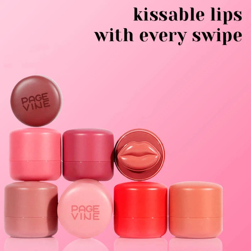 Lip And Cheek 2-in-1 Balm, Round Jar High Gloss Moisturizing Lip Gloss Long-lasting Moisturizing Multicolor Cheek Cream
