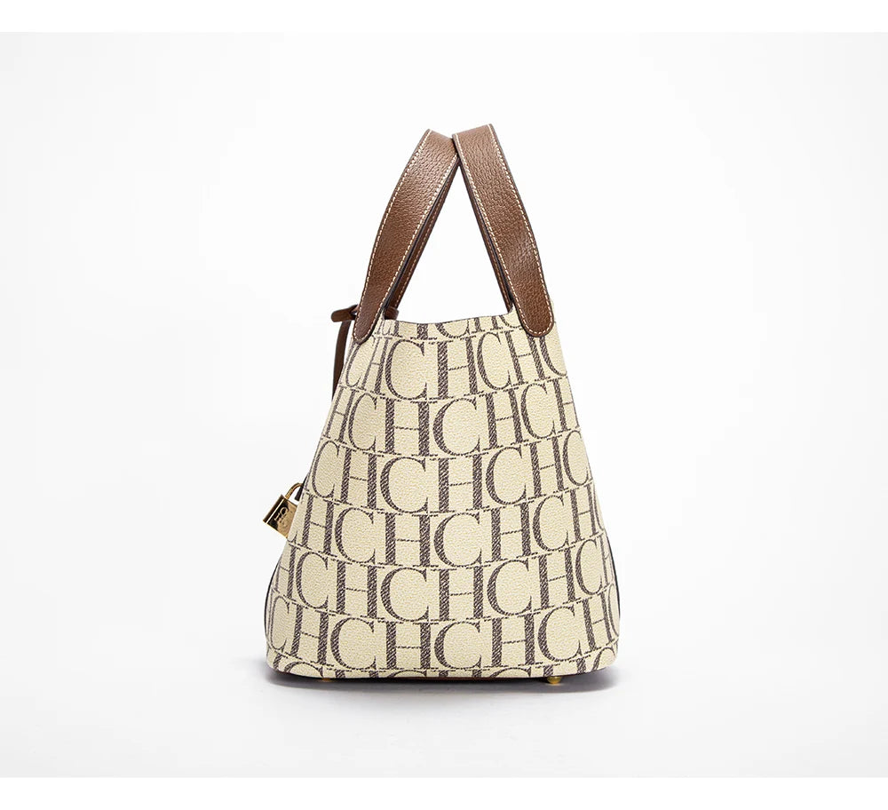 CH Large Capacity Commuter Travel Crossbody Bag Luxury Brand Women's Shoulder Bag PVC Jacquard Texture Fashion Women's Tote Bag