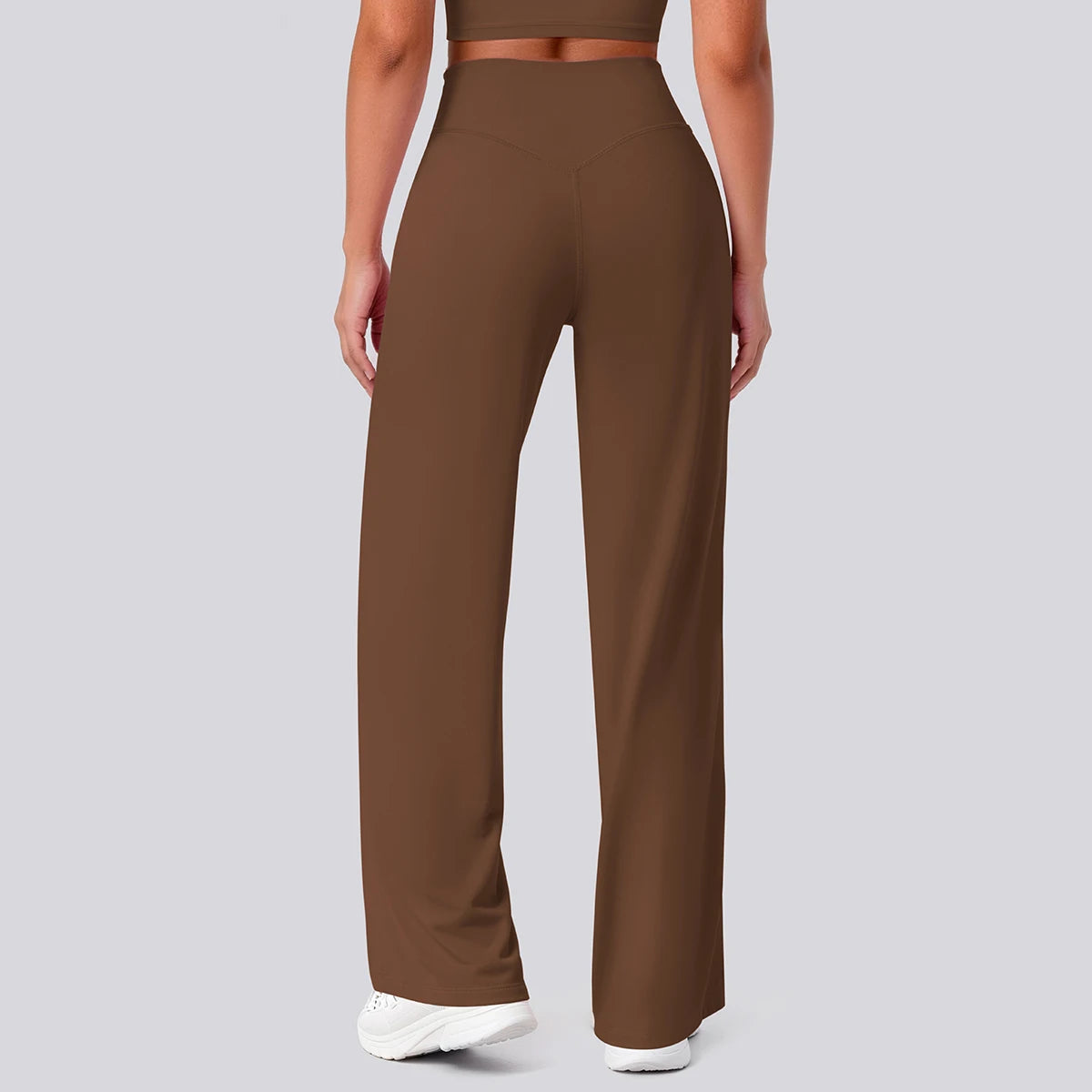 Rooftrellen Women's Sports Pants Bell-bottoms High Waisted Gym Loose Wide Leg Pants Solid Color Thin Fitness Sports Female Pants