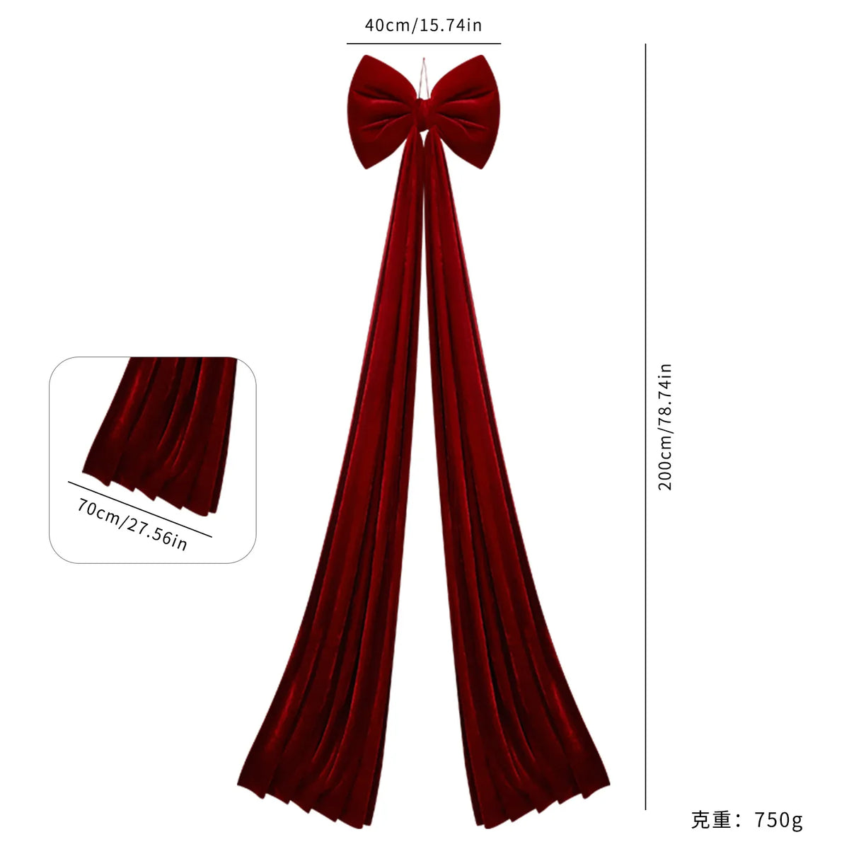 1PC Christmas Bow Red Velvet Christmas Tree Toppers Ornament Large Wreath Bows Door Wall Decor New Year Xmas Party Decoration