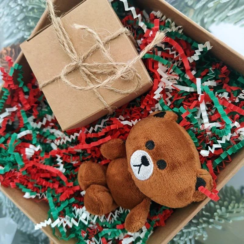 Christmas Shredded Paper Crinkle Filler, Red Green Kraft Raffia Paper, Gift Box Basket Filling for Xmas Holiday Gift Packaging
