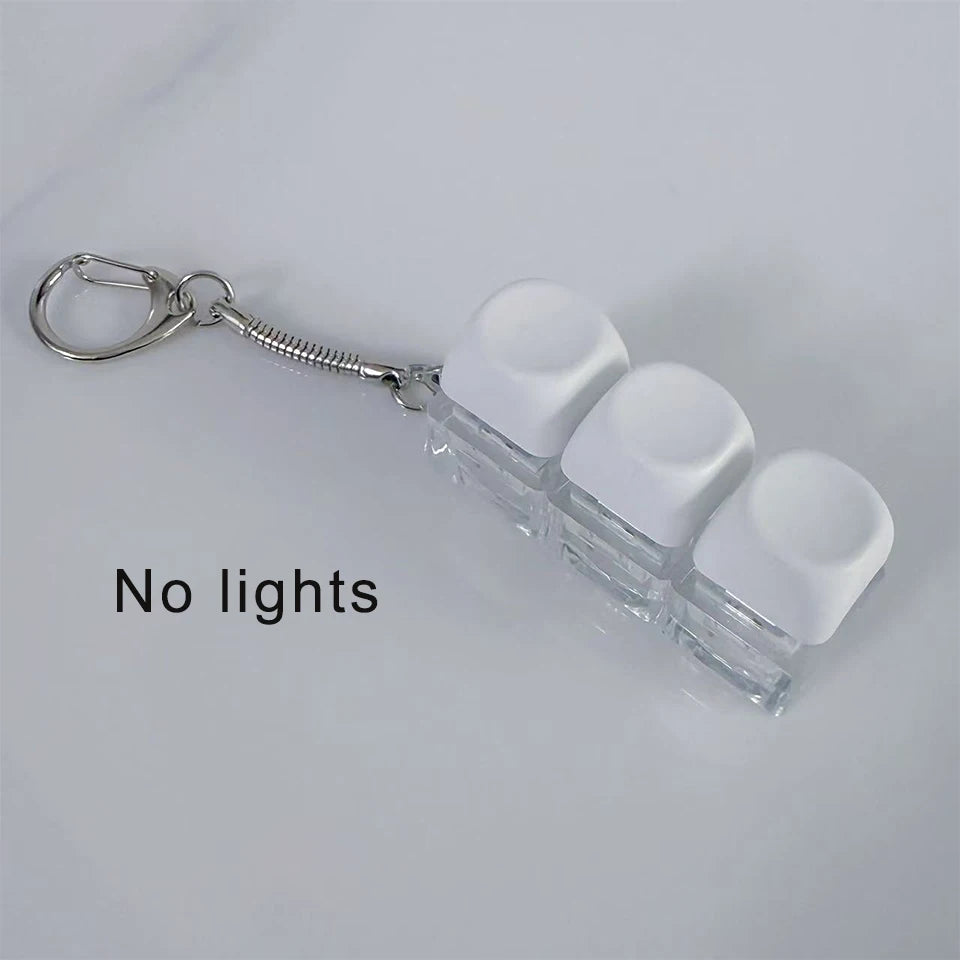 ZAKOL New Macaron Color Interactive LED Button Keycap Fidget Keychain DIY Keyboard Decompression Toy Bag Charms Keychain