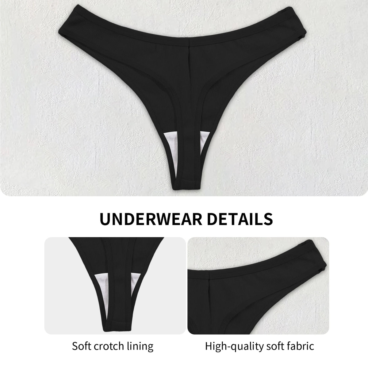 6PCS Black Women's Panties Low Waist Sexy G-String Cotton Briefs Simple Comfortable Breathable Lingerie Female Thong Hot Selling