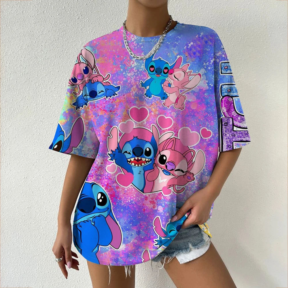 Stitch Oversized Cartoon T-Shirt – Casual Street Style