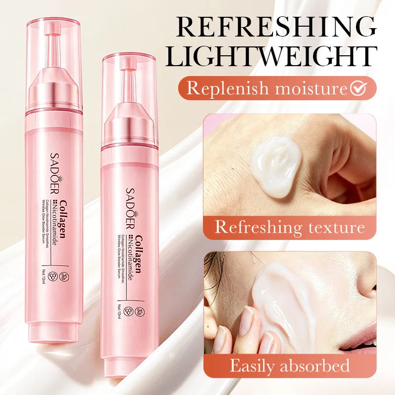 Collagen Niacinamide Brightening Serum 12ml Hydrating Moisturizing Radiant Facial Skincare Essence Refreshing And Non-sticky