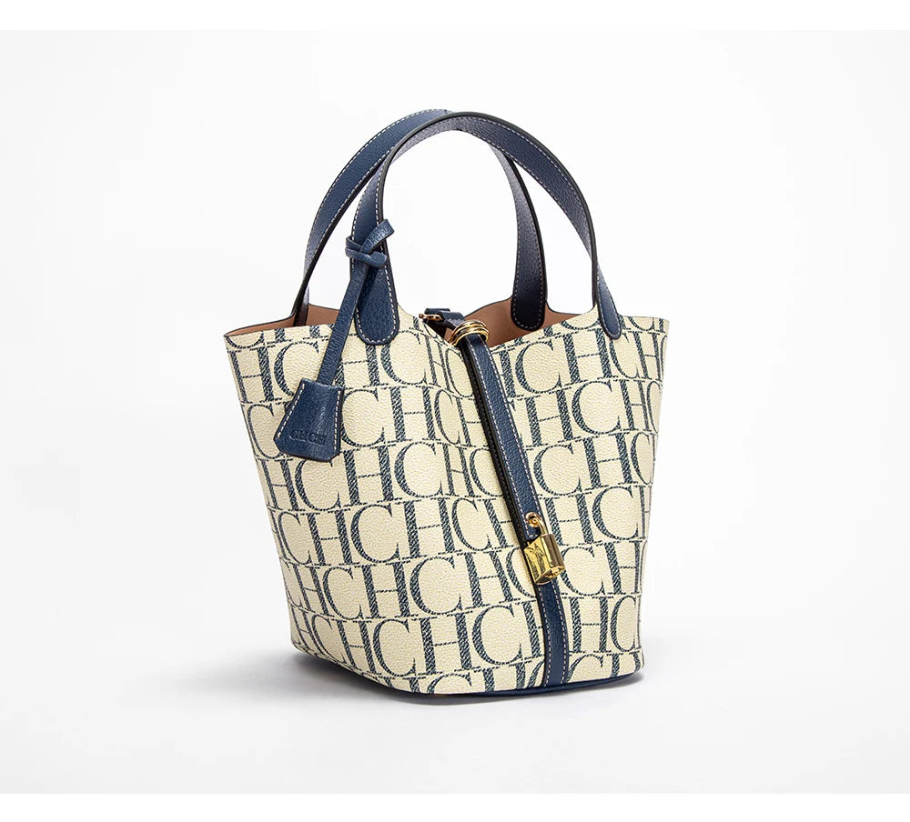 CH Large Capacity Commuter Travel Crossbody Bag Luxury Brand Women's Shoulder Bag PVC Jacquard Texture Fashion Women's Tote Bag