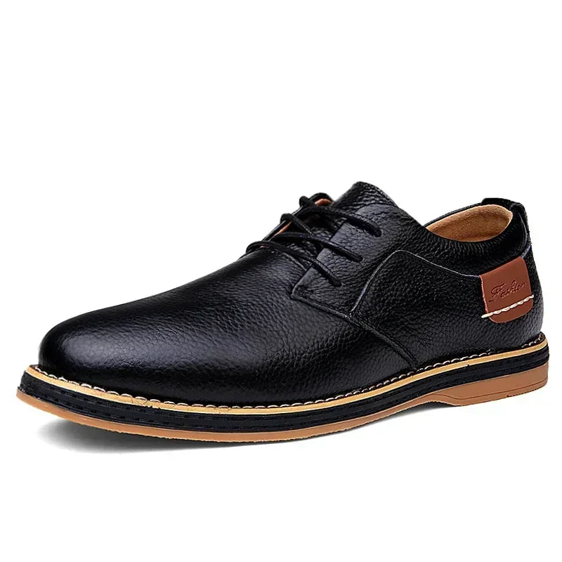 Men’s Genuine Leather Oxford Shoes – Casual Lace-Up Cow Leather (Zapatos Hombre)