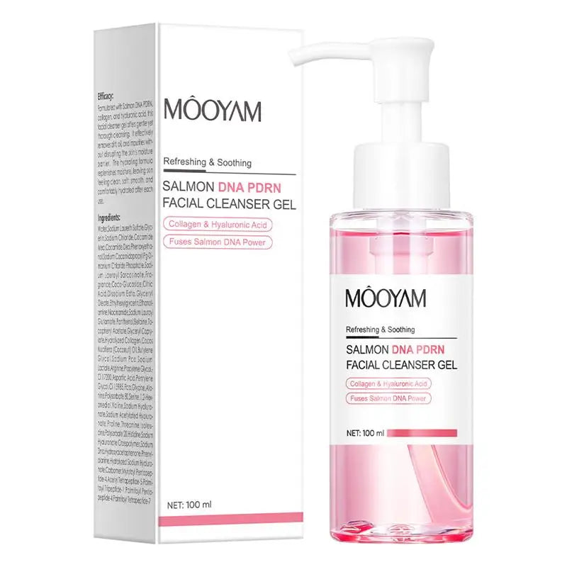Salmon Pink PDRN Skincare Set Firming Soothing Massage Eye Cream Glow Moisturizing Toner Oil Control Cleansing Gel Facial Wash