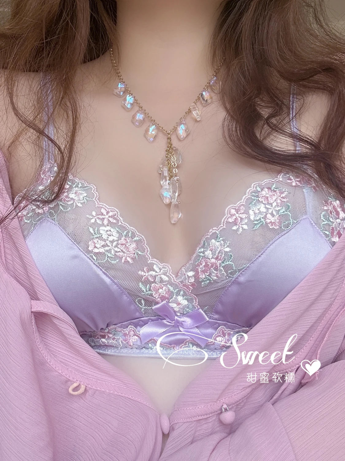 MOYISU Sweet Soft Milk French Pure Desire Girl Bra Set Triangle Cup No Underwire Underwear Small Breasts