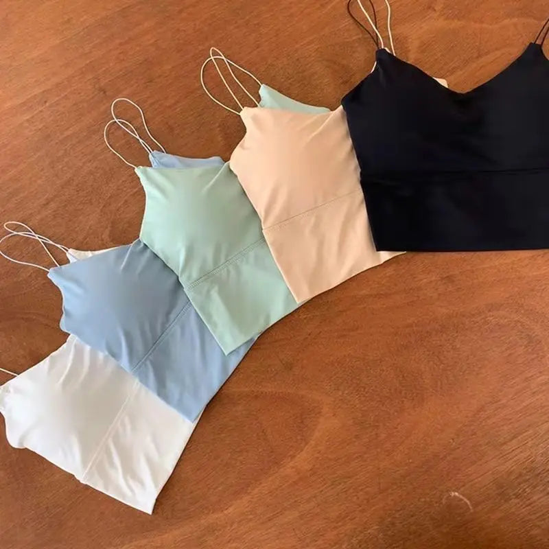 Seamless Ice Silk Padded Camisole Bralette