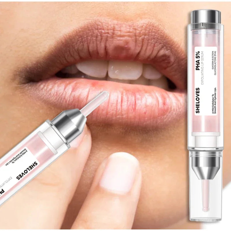 PHA 5% Exfoliating Lip Serum 10ml Nourishing And Plumping Lip Serum Relieves Dry Lips Gentle Non Irritating Repair Lips Essence