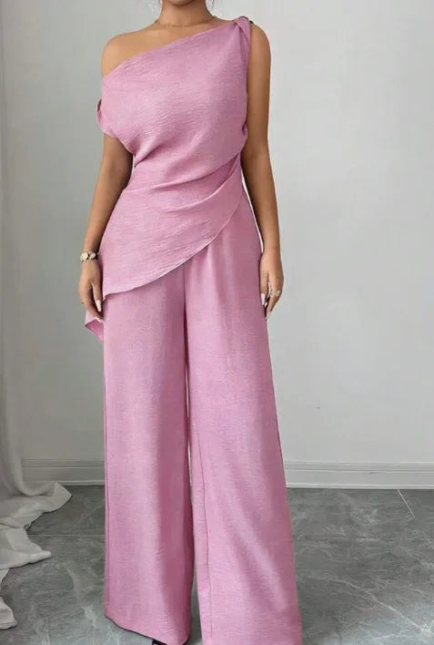 Elegant Wide Leg Pants Two-Piece Set