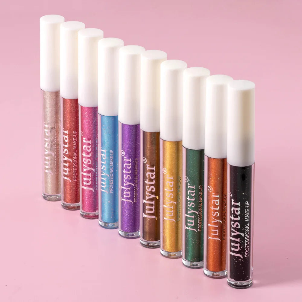 Waterproof Liquid Eyeshadow Metallic Gold Eye Shadow Stick Lasting Pearlescent 10 Colors Smoky Black Glitter Eye Highlighter Pen