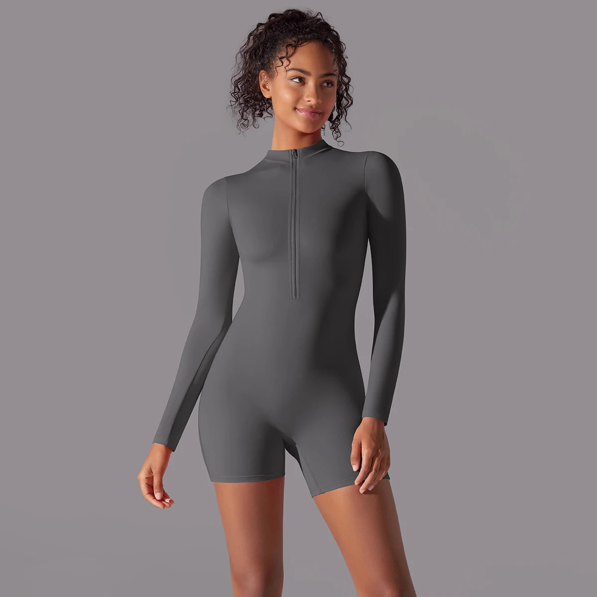 Women Tracksuit Yoga Set Yoga Jumpsuits One Piece Zipper Workout Long Sleeve Rompers Sportswear Gym Set Workout Clothes for Wome