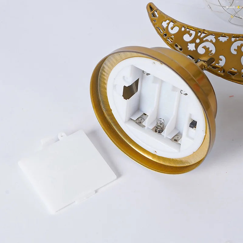 2026 Ramadan Iron Art Moon & Star LED Hanging Light – Islamic Decor