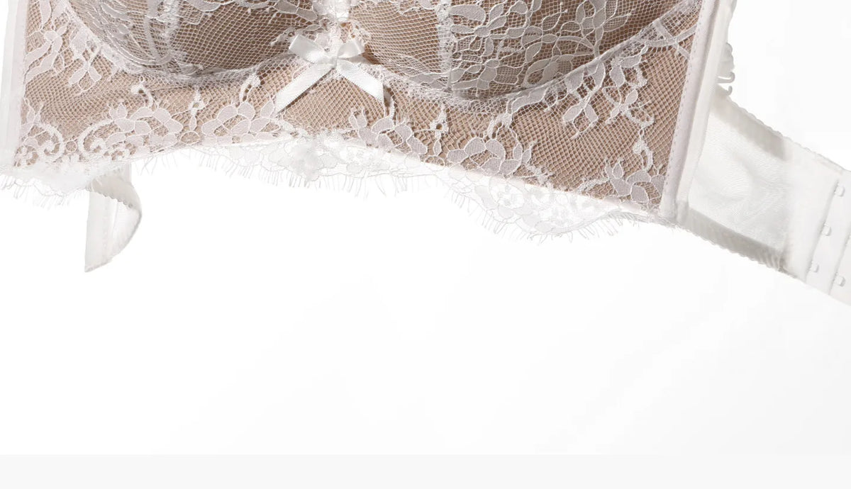 Women’s Victorian French Lace Bra Set, Push Up For Small Breasts with Side Support, Anti Dropping Sensual Lingerie Set MOYISU