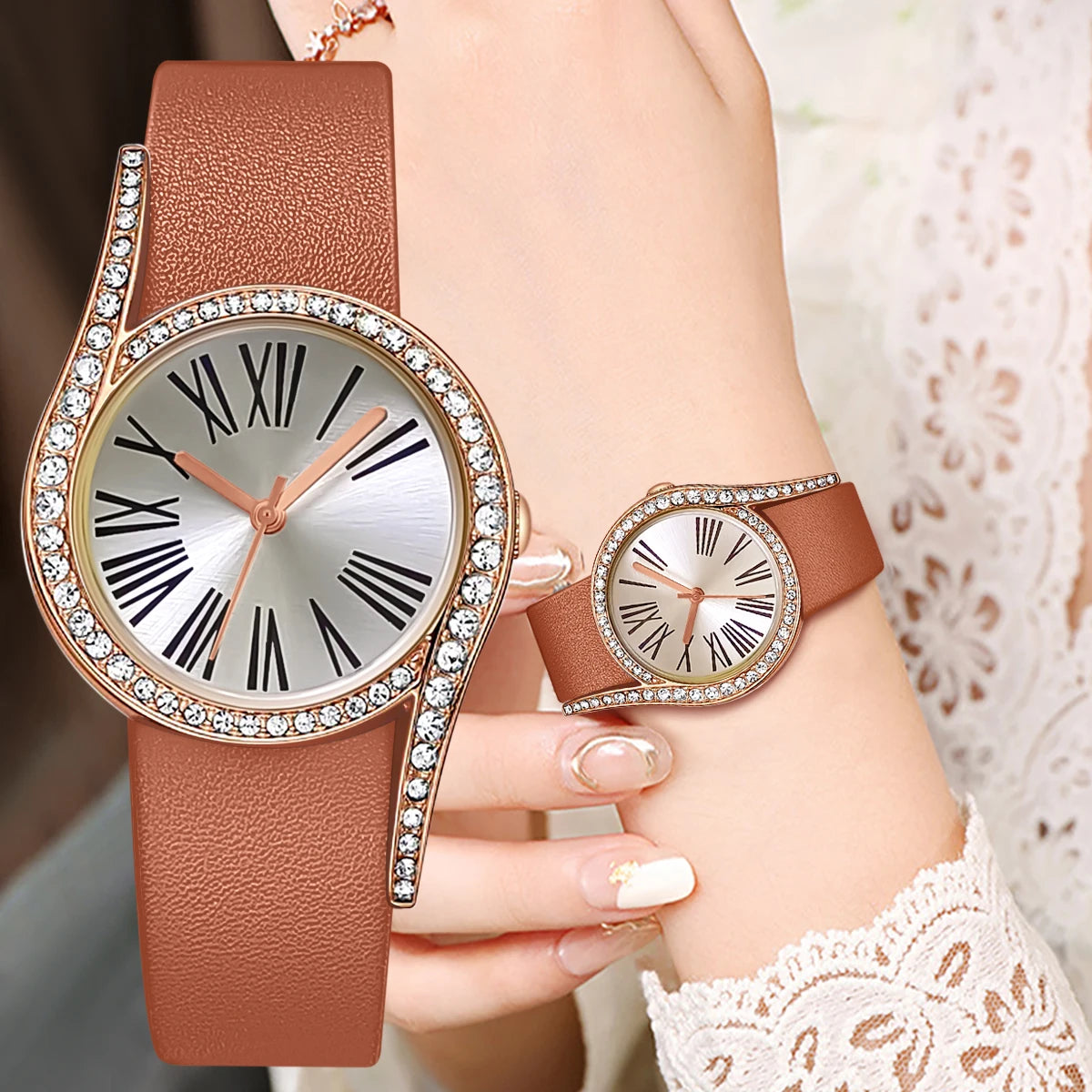 Luxury Quartz Women’s Watch – Leather Strap