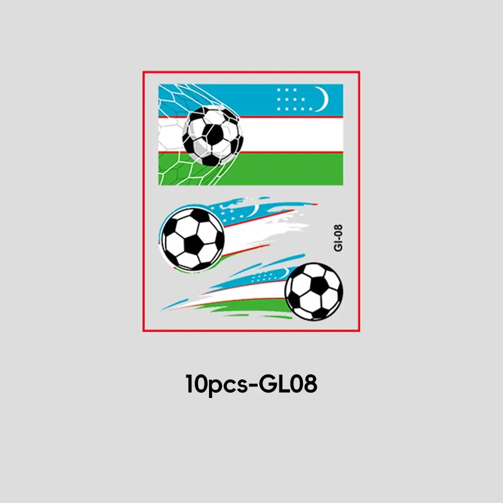 Soccer Fan National Flag Face Tattoo Stickers - ملصقات وشم مؤقتة بأعلام الدول لمشجعي كرة القدم