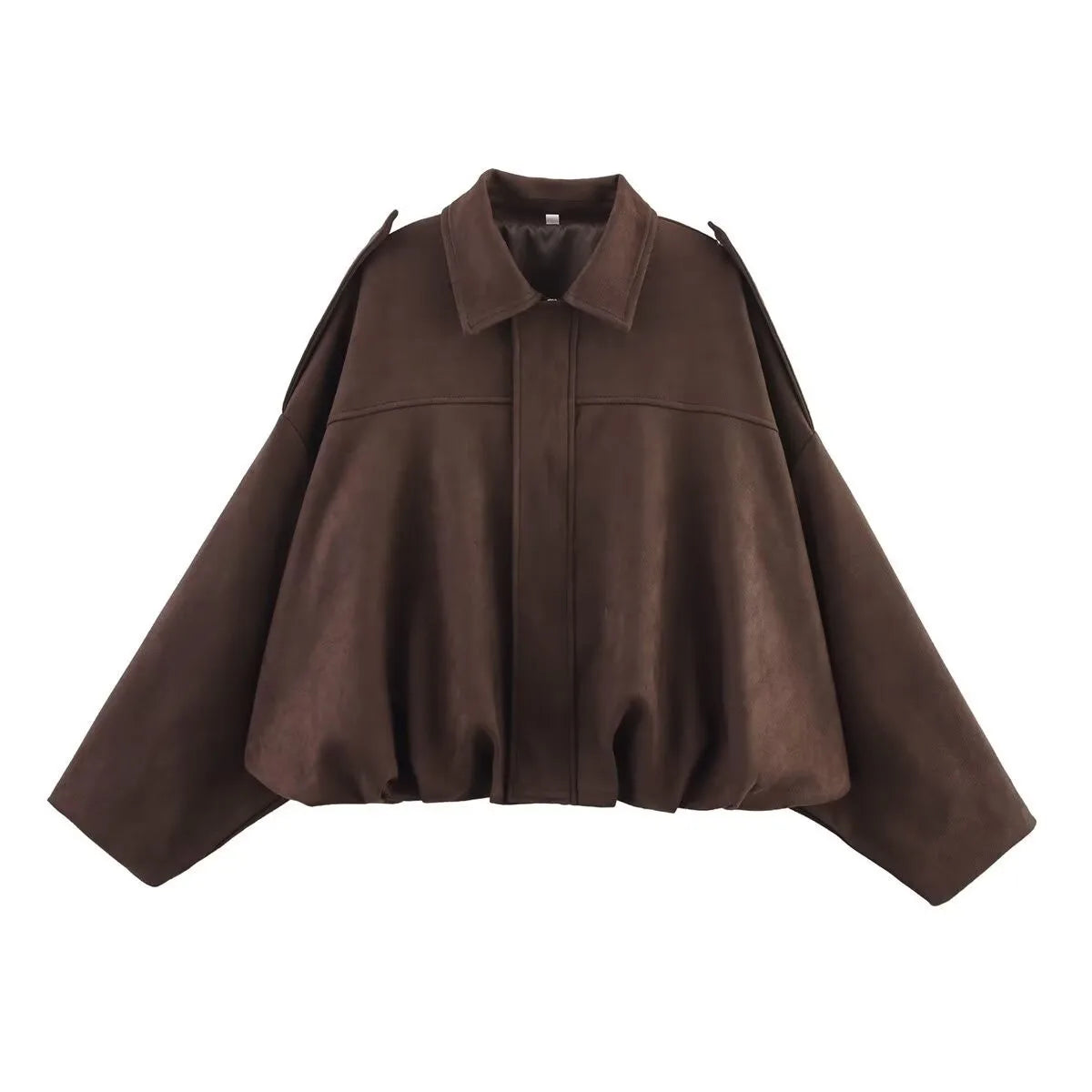 Vintage Suede Texture Bomber Jackets Women's Long Sleeve Loose Coats New Causal Autumn Winter Female Outerwear