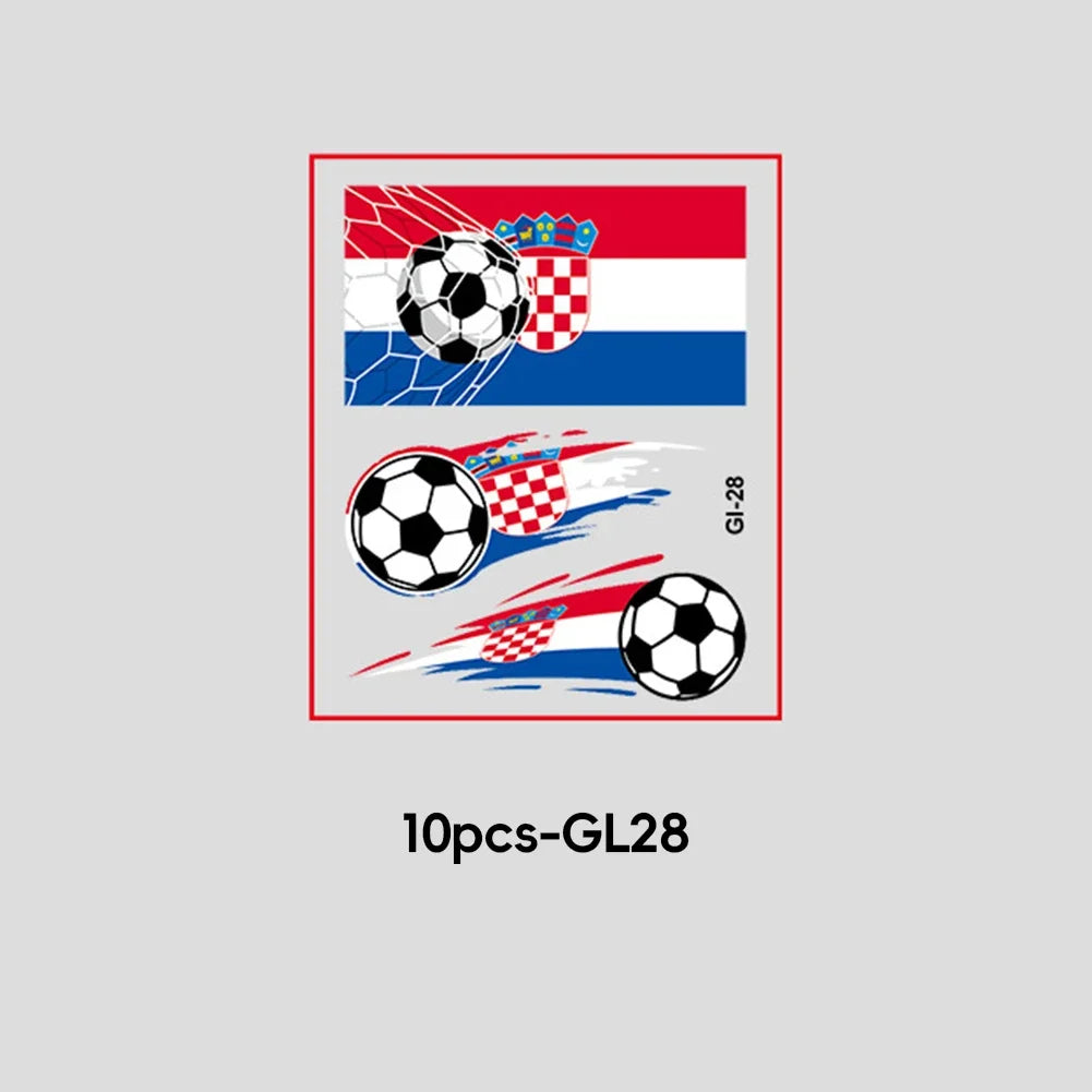 Soccer Fan National Flag Face Tattoo Stickers - ملصقات وشم مؤقتة بأعلام الدول لمشجعي كرة القدم