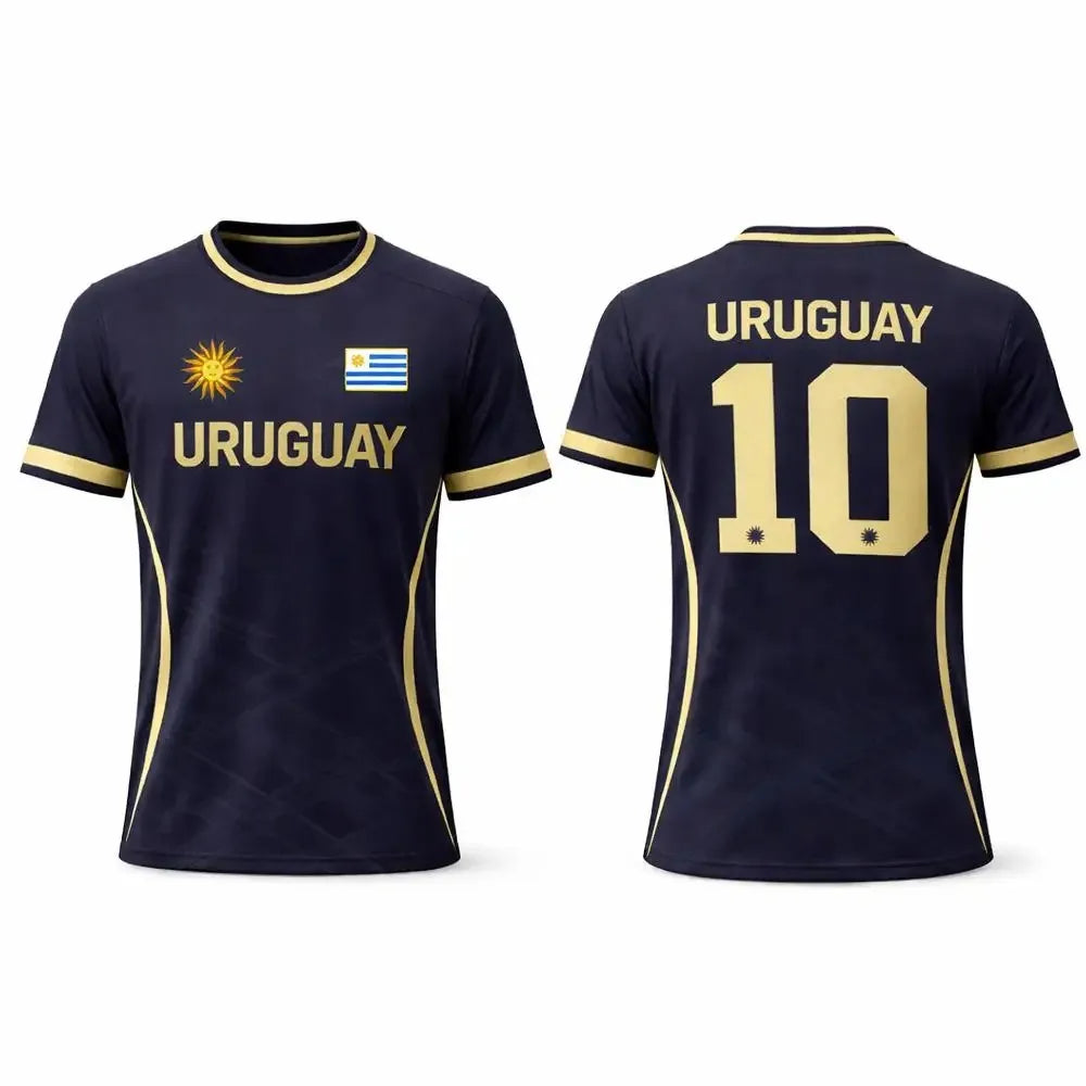Casual Sports T Shirt Uruguay Style 3D Printed Pattern Quick Dry Breathable Suitable for Family Adults Kids For Soccer Training