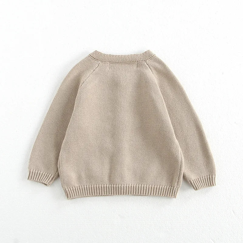 MILANCEL 0-3 Y 2024 Autumn Baby Sweater Infant Girls Mushroom Embroidery Cardigan Toddler Boys Knitted Coat Optional Bodysuit