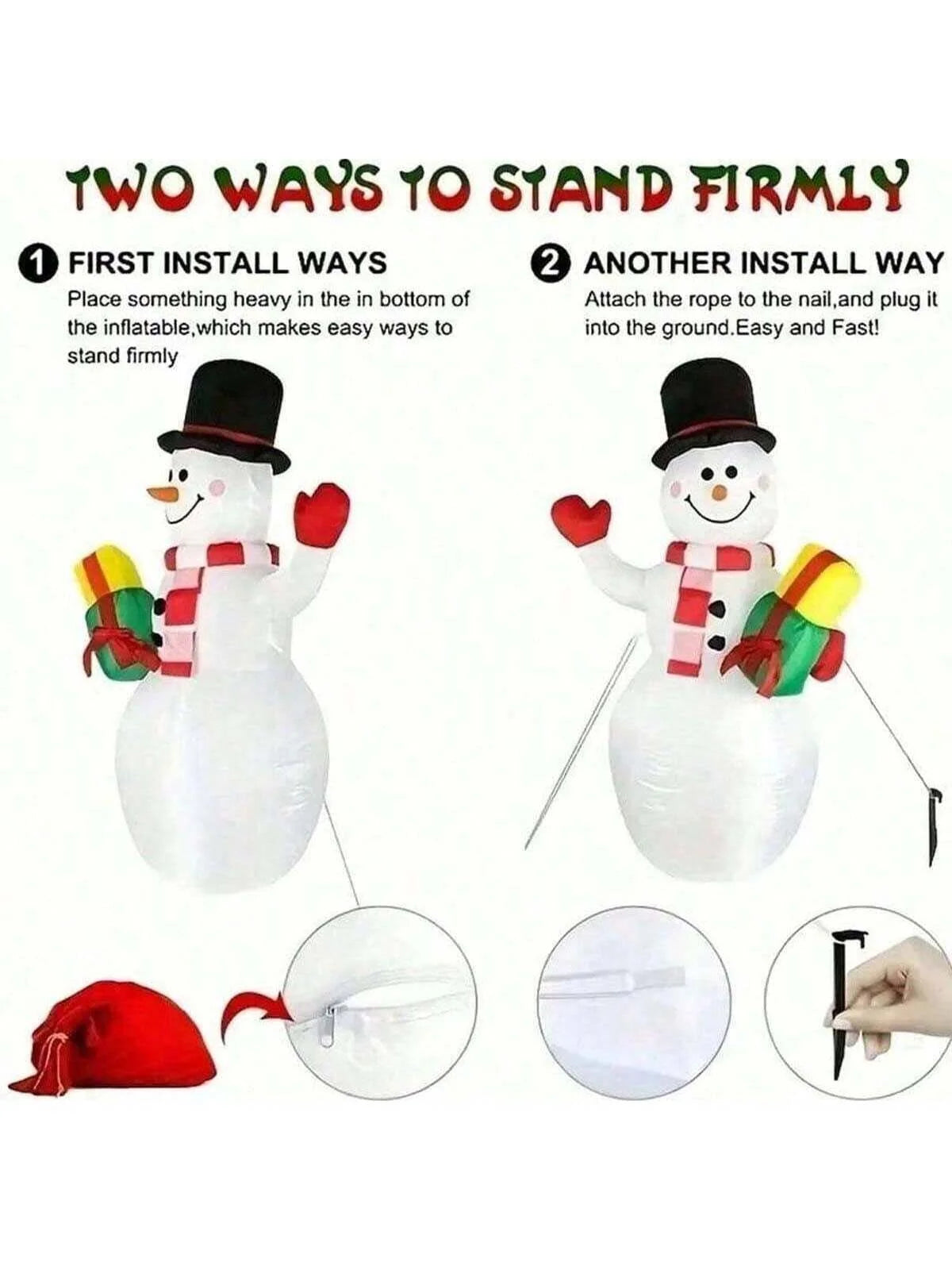 1.5M Christmas Inflatable Snowman USB Plug Outdoor Ornament Xmas Party New Year Party & Holiday DIY Decorations