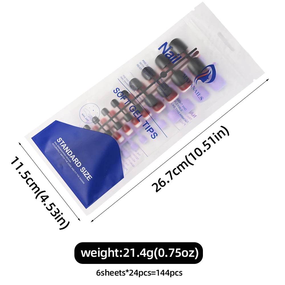 144Pcs Short Square False Toenails Full Cover Artificial Fake Toenail Acrylic Solid Color Foot Nail Tip Press on Toe Extension