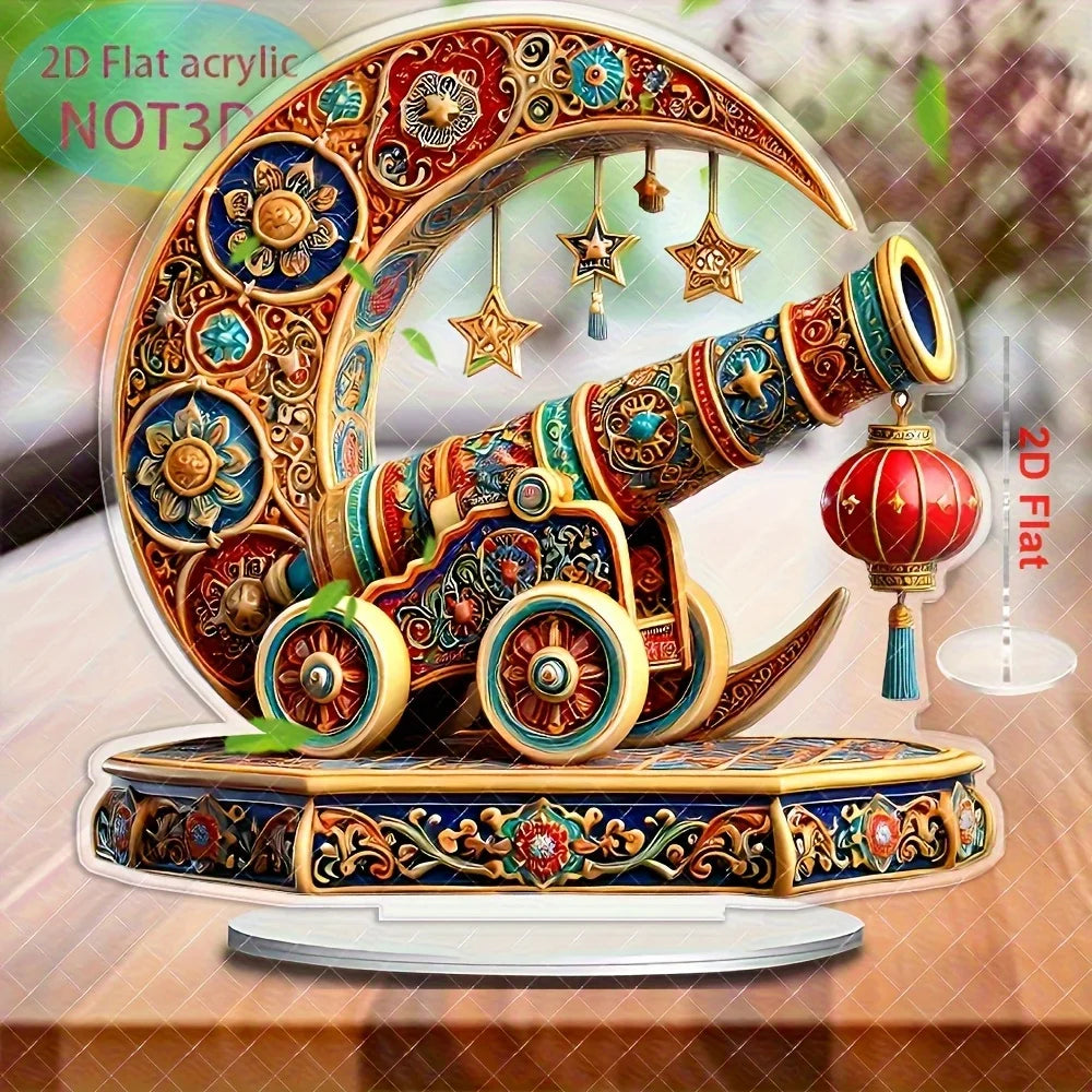 2026 Ramadan Acrylic Moon & Lantern Desktop Decor – Elegant Islamic Design