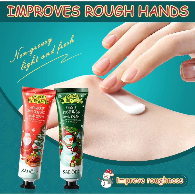 Hand Cream + Lip Balm Set Moisturizing And Non Greasy Reduce Finelines Gentle Care For Dryness Skin Christmas Gift Box