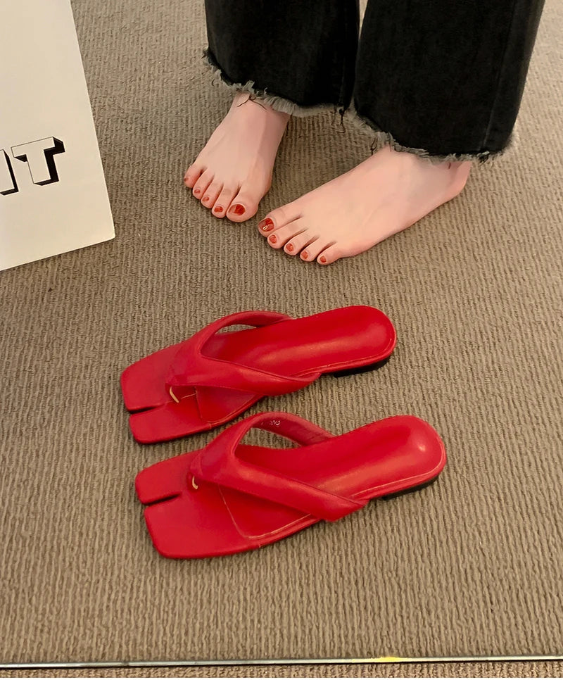 2025 Summer Women's Clip Toe Slippers Fashion Flats Slides Comfort Outdoor Beach Vacation Flip Flop