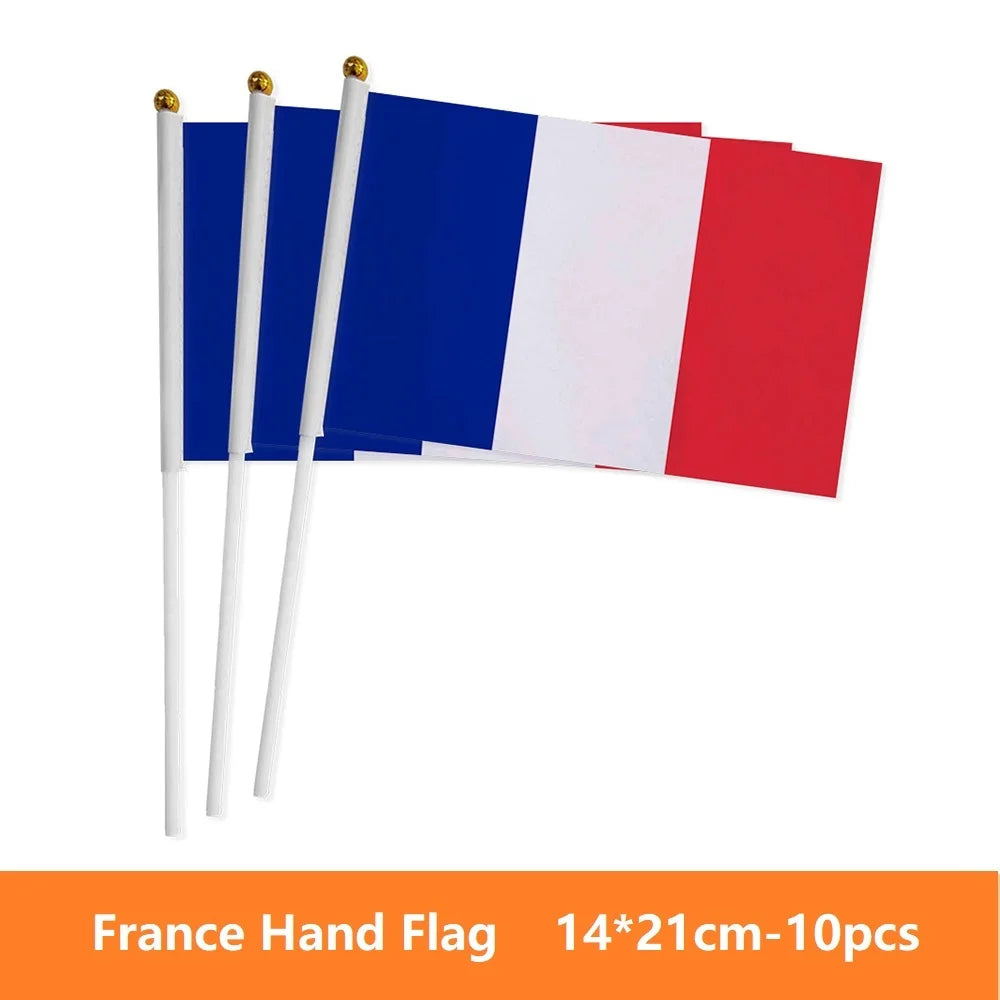 European Country Hand Waving Flags - أعلام أوروبية يدوية للتشجيع والاحتفالات