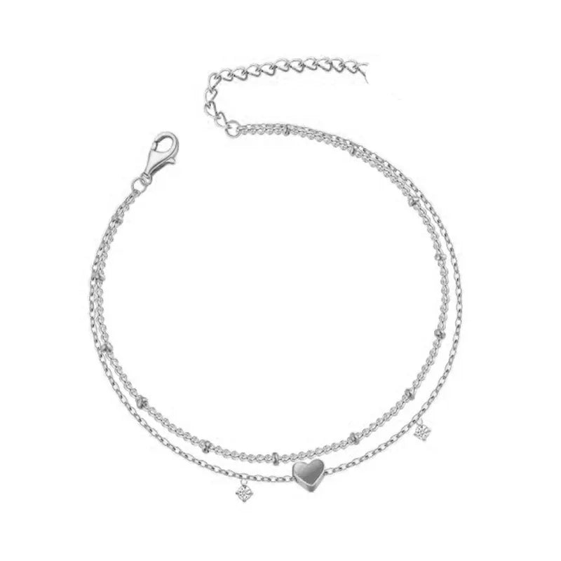 Waterproof Heart Charm Anklet – Stainless Steel 2026 model