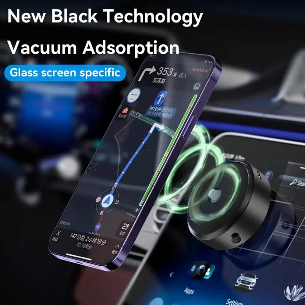 Magnetic Vacuum Phone Holder – Secure &amp; Elegant Car Mount