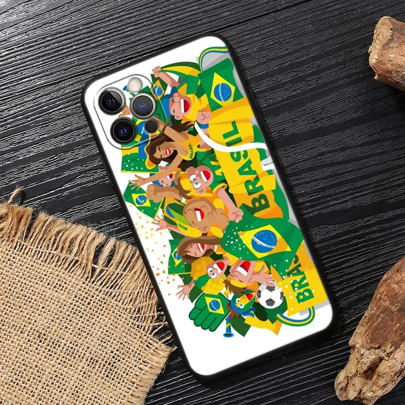 Brazil Flag Football iPhone Case