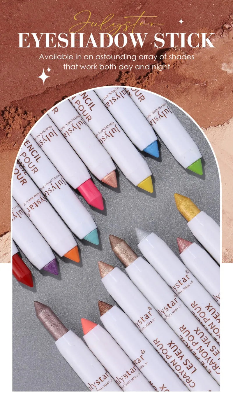 18colors Eyeshadow Stick Matte Shimmer Multi-color Waterproof High Pigmented Eyeshadow Pencil Crayon Makeup Tool Eye Cosmetics