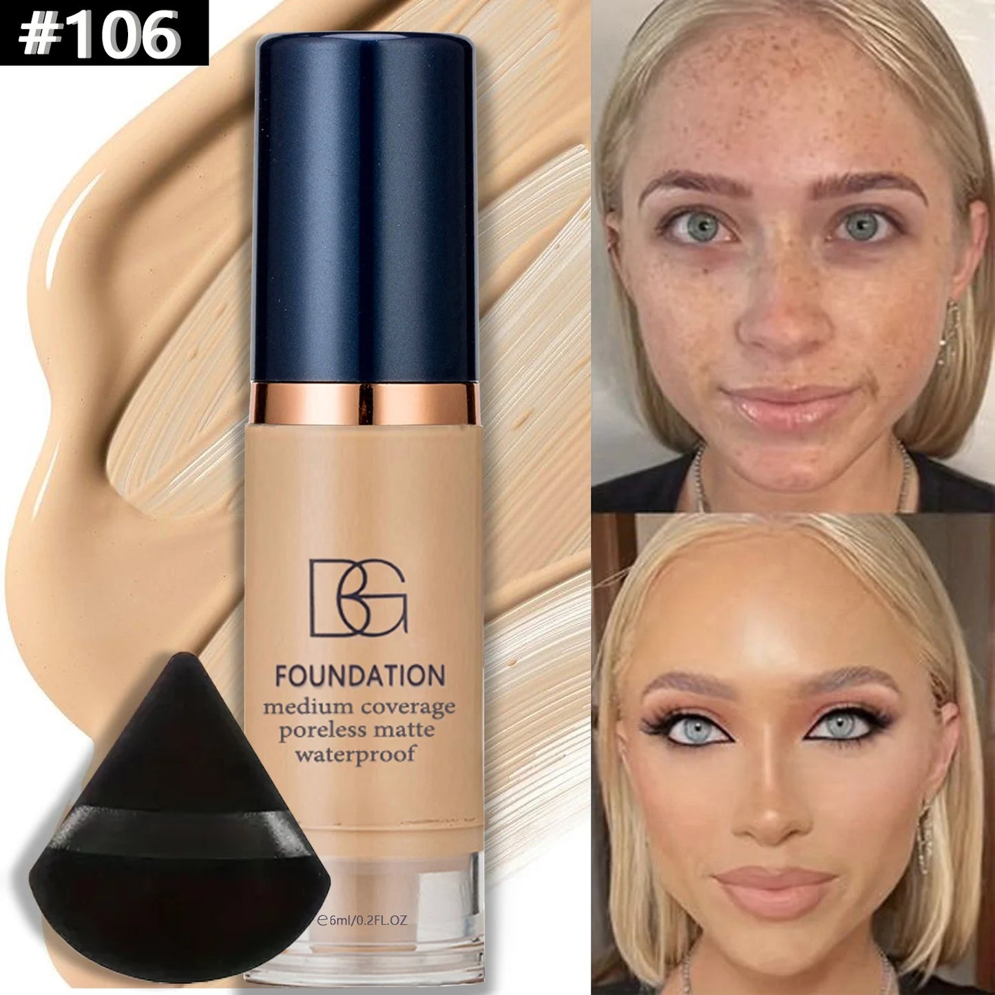 Full Coverage Waterproof Liquid Foundation Set