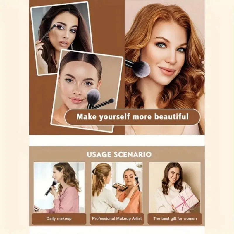 8Pcs Travel Makeup Brush Set - Portable Soft Synthetic Eyeshadow, Blush & Powder Brushes, Essential On-the-Go Beauty Kit