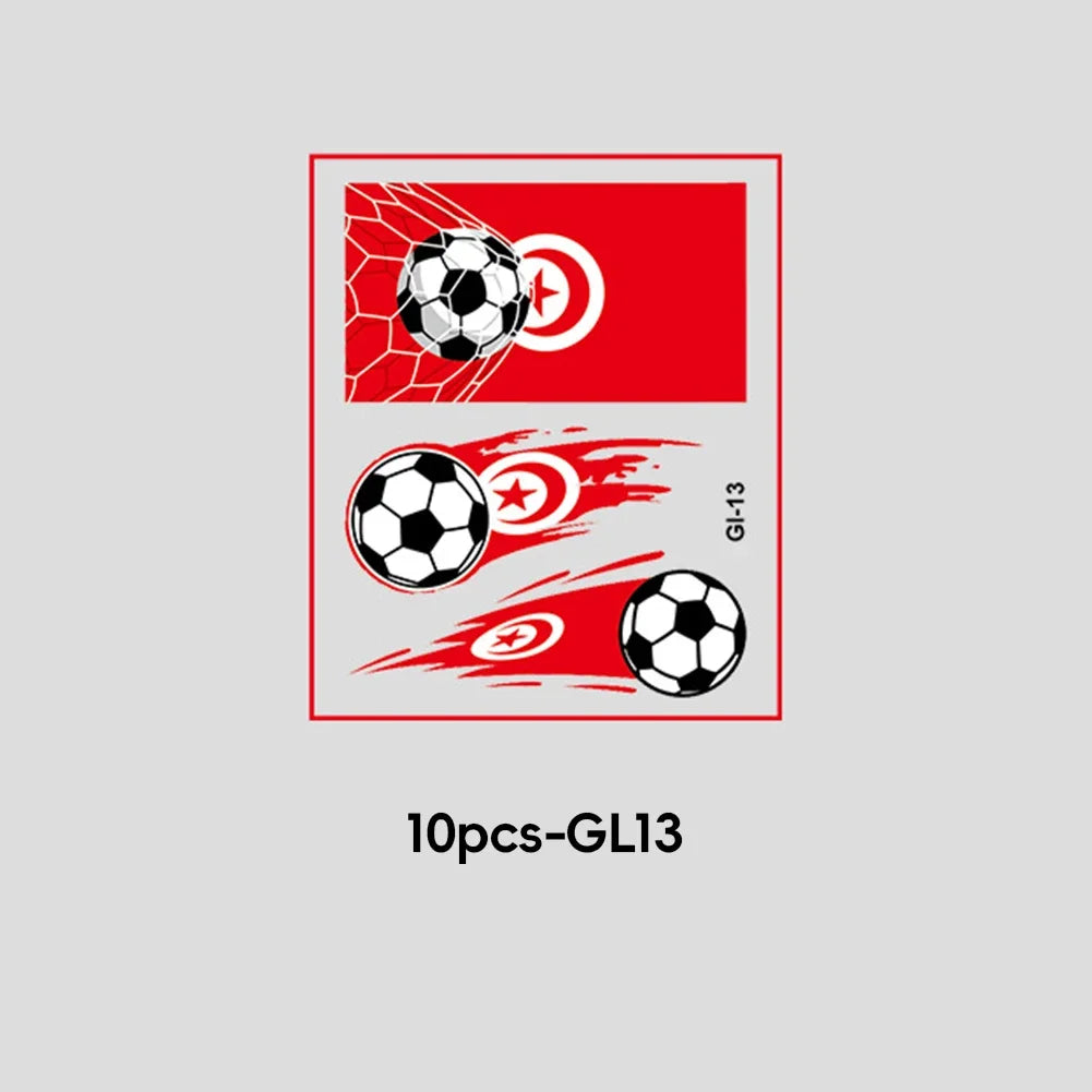 Soccer Fan National Flag Face Tattoo Stickers - ملصقات وشم مؤقتة بأعلام الدول لمشجعي كرة القدم