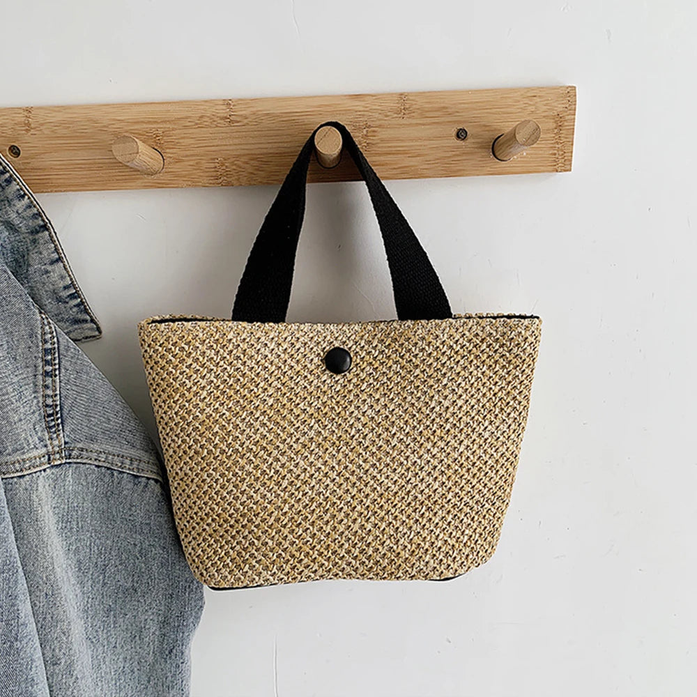 Travel holiday shoulder braided bag Large capacity beach bag straw braided style fashion handbag