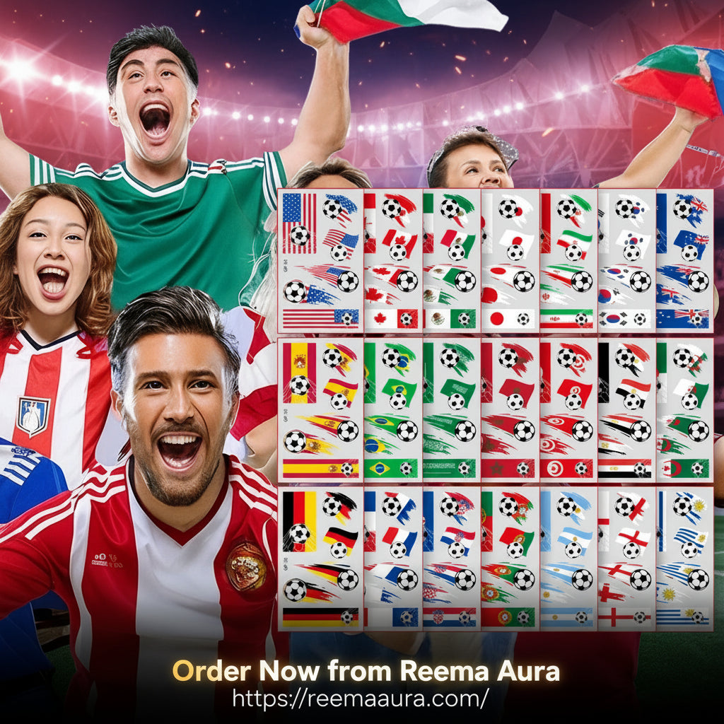 2026 Football Fan National Flag Face Stickers - ملصقات وجه بأعلام الدول لمشجعي كرة القدم 2026