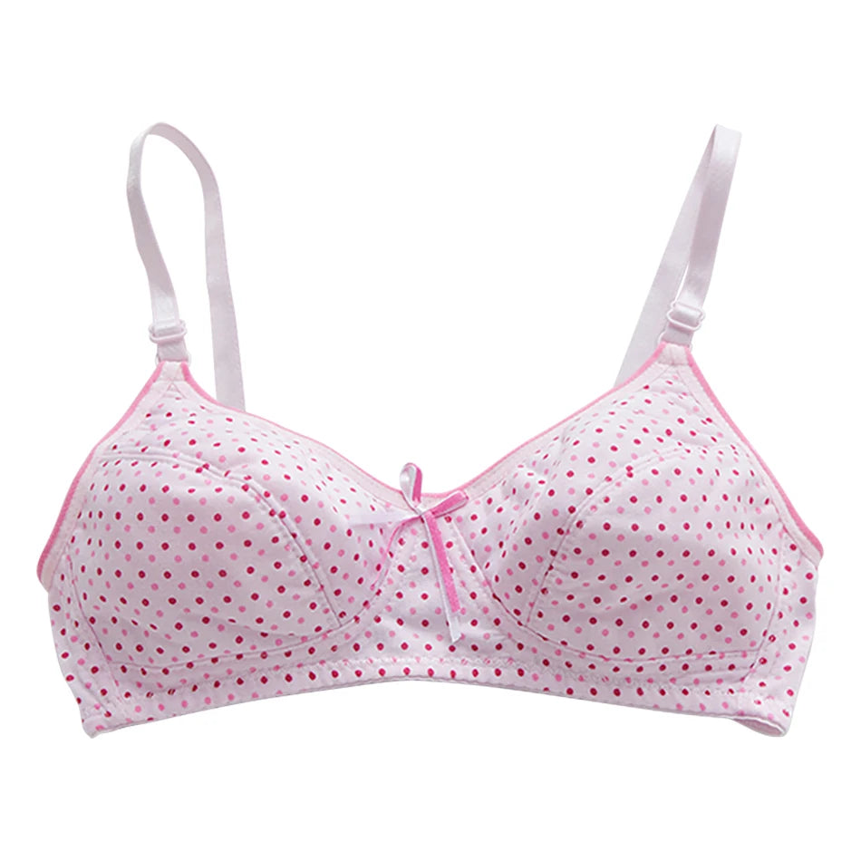 Girl Candy Color Cute Bras Dots Bowknot Casual Bralette Women Fashion Sport Tops Clothing for Small Bust