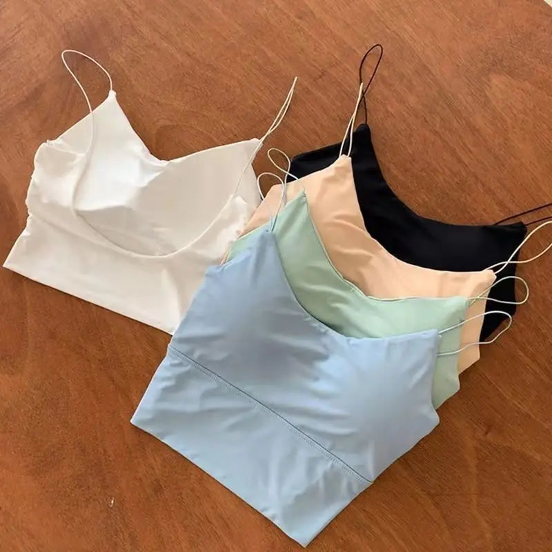 Seamless Ice Silk Padded Camisole Bralette