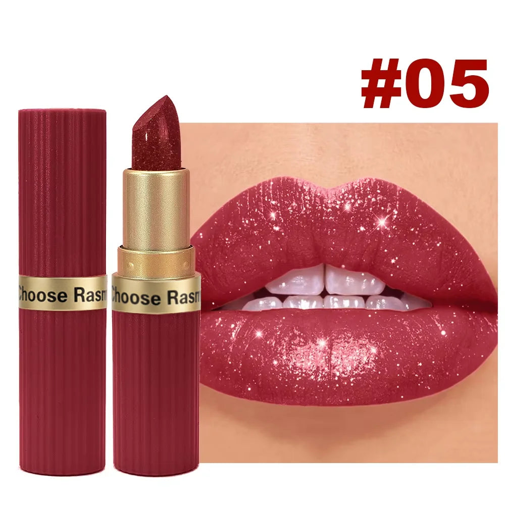 Pearlescent Pink Glitter Velvet Lipstick